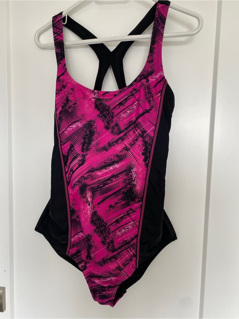 Roots Swim Pink & Black One-Piece Swimsuit - Racerback